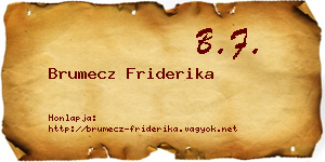 Brumecz Friderika névjegykártya